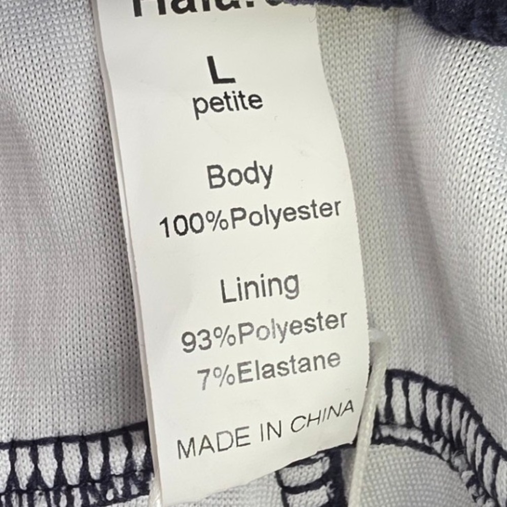 HALARA RIBBED HIGH WAIST WIDE LEG PANTS WOMENS LARGE PETITE BLUE POCKETS COMFORT - Picture 15 of 15